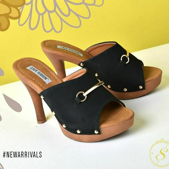 Black 80s Vintage Peep Toe Mules - Picture 2 of 4